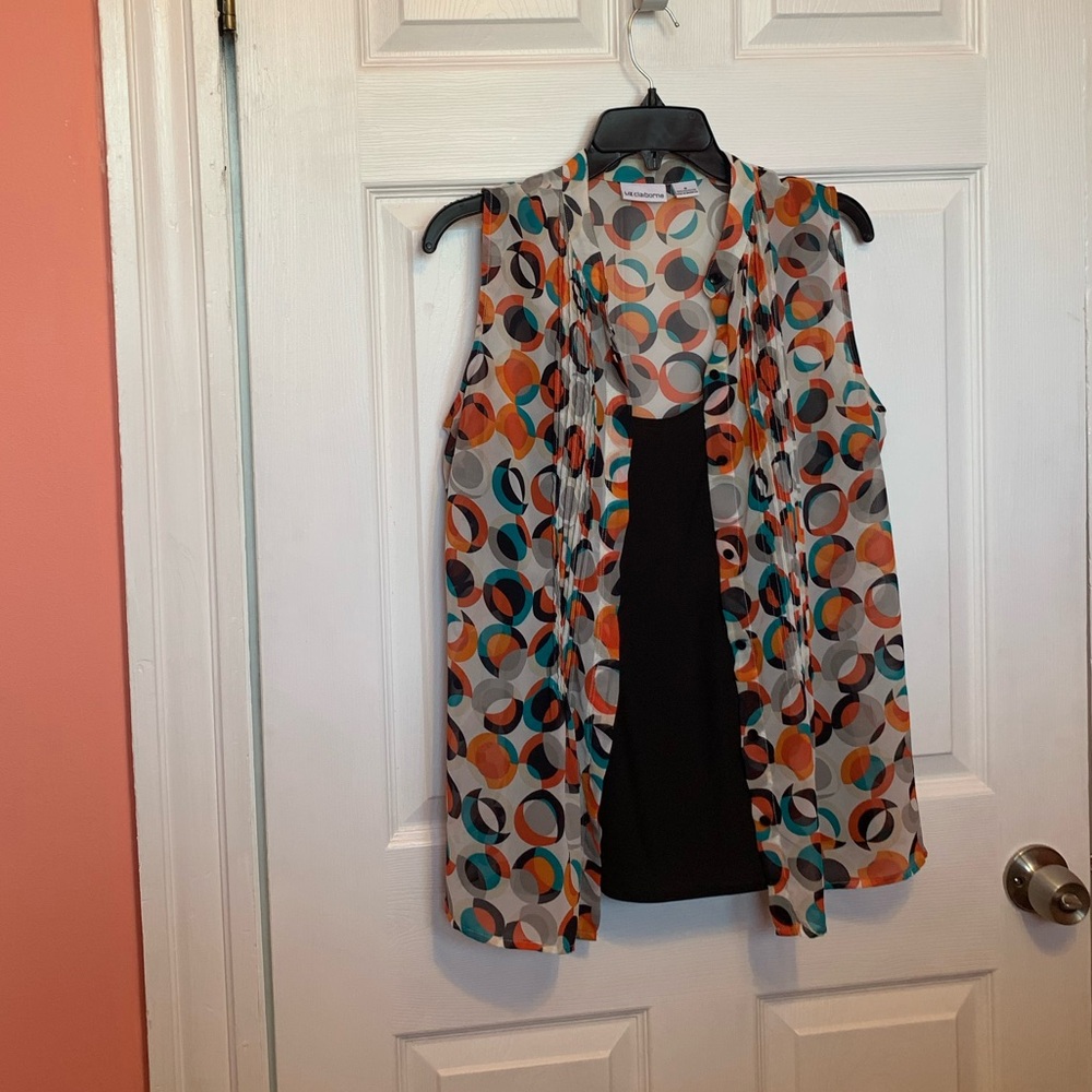 Colorful Geometric Sleeveless Layered Top
